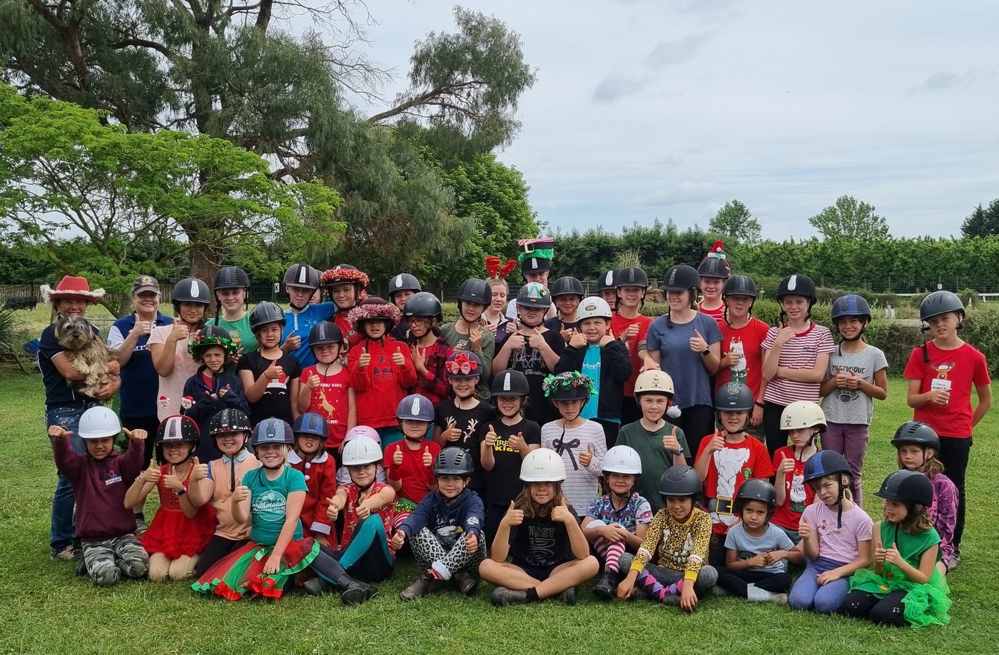 Riders and helpers gathered for the Christmas holiday programme at Acreswild